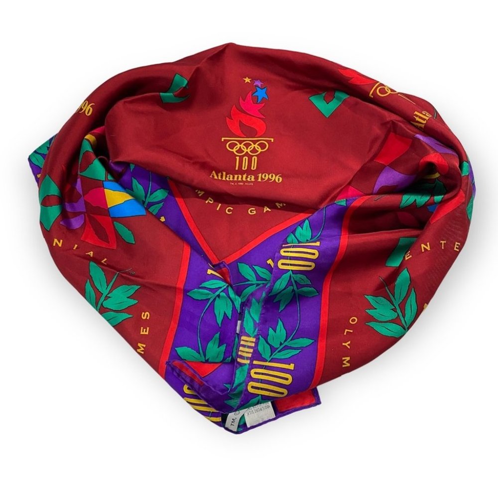 Atlanta 1996 Centennial Olympic Game 100% Silk Scarf One Size